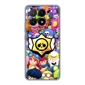Чехол для Xiaomi POCO X6 Pro (5G) Бравл Старс (VPrint) (Лого Brawl Stars)
