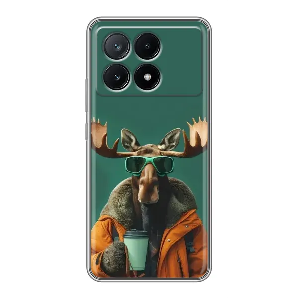 Чехол с принтом «Лось с кофе» для Xiaomi POCO X6 Pro (5G) Чехол с принтом «Лось с кофе» для Xiaomi POCO X6 Pro (5G)