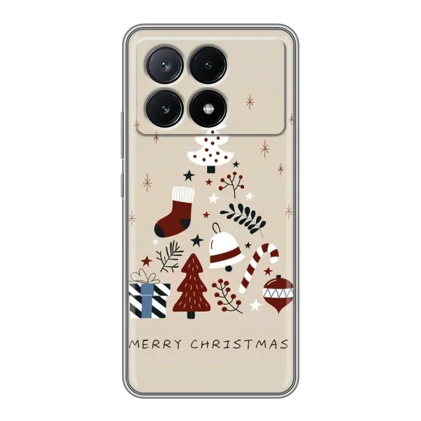 Чехол с принтом «Merry Christmas» для Xiaomi POCO X6 Pro (5G)