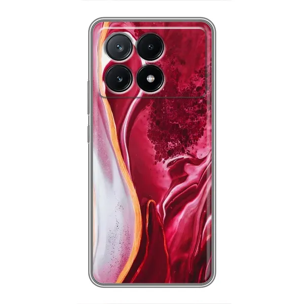 Чехол с принтом «Мрамор красный» для Xiaomi POCO X6 Pro (5G)