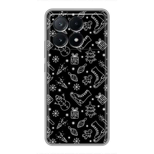 Чехол с принтом «Новогодний фон» для Xiaomi POCO X6 Pro (5G)