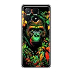 Чохол з Мавпами Xiaomi POCO X6 Pro (5G) - (AlphaPrint) (Мавпа в квітах)