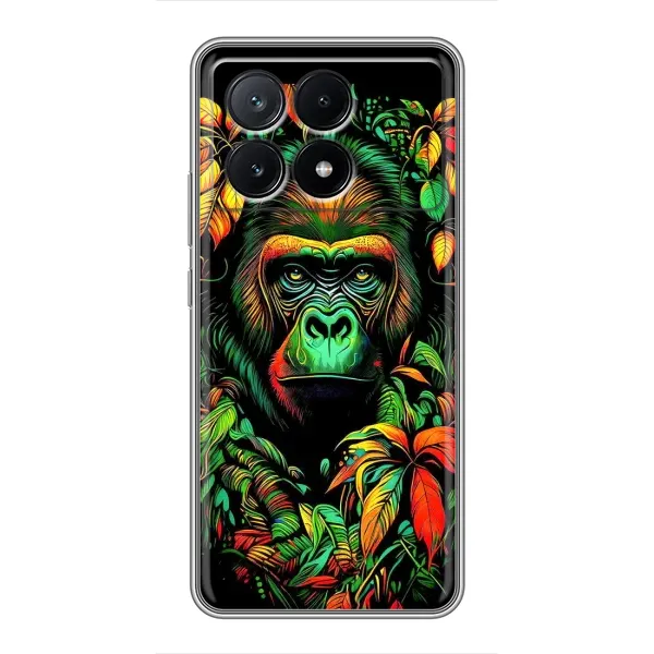 Чохол з принтом «Мавпа в квітах» для Xiaomi POCO X6 Pro (5G)