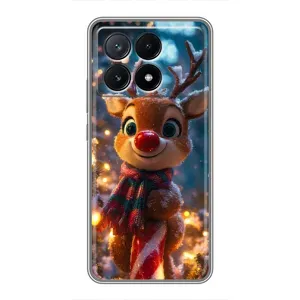 Яскравий чохол для Xiaomi POCO X6 Pro (5G) з Зимові Оленята (Олень з шарфом)
