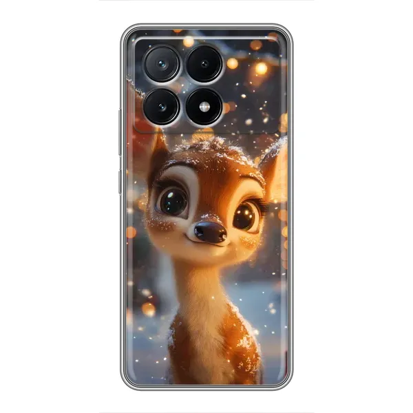 Чохол з принтом «Оленятко серед гірлянд» для Xiaomi POCO X6 Pro (5G)