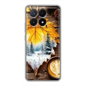 Чехол с уникальным дизайном «Осень с кофе» для Xiaomi POCO X6 Pro (5G) (Осенне-зимний кофе)