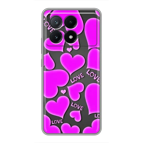 Чохол з принтом «Pink hearts» для Xiaomi POCO X6 Pro (5G)