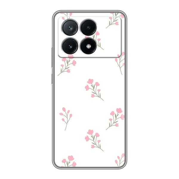 Чехол с принтом «Розовые цветы» для Xiaomi POCO X6 Pro (5G)