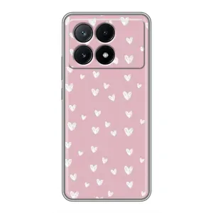 Чохол з розовим принтом для Xiaomi POCO X6 Pro (5G) (Сердечки на рожевому)