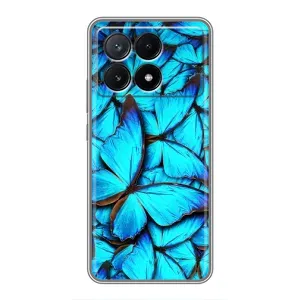 Чохол з принтом для ПОКО Х6 Про (5G) - (Прикольні) (AlphaPrint) (Сині метелики)