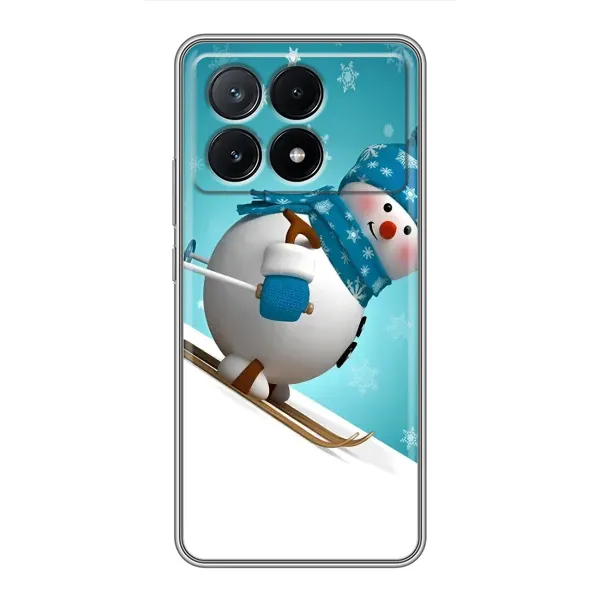 Чохол з принтом «Сніговик на лижах» для Xiaomi POCO X6 Pro (5G)