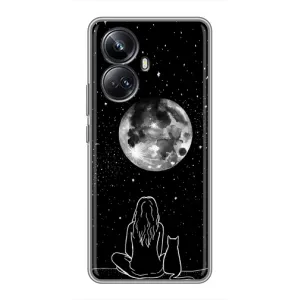 Чехол с рисунком кот на Realme 10 Pro Plus (Девушка с котом)