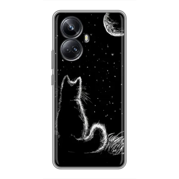 Чехол с принтом «Котик и луна» для Realme 10 Pro Plus