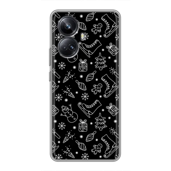Чехол с принтом «Новогодний фон» для Realme 10 Pro Plus