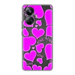 Чехлы для любимой на Реалми 10 Про Плюс (VPrint) (Pink hearts)