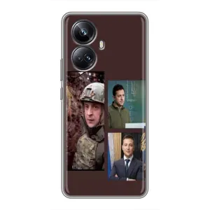 Чехол для Realme 10 Pro Plus (AlphaPrint - с принтом Зеленского) (Президент)