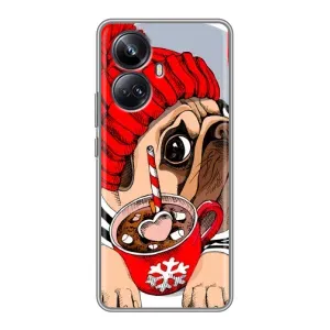Чехлы с собаками для Realme 10 Pro Plus (VPrint) (Собачка в шапке)