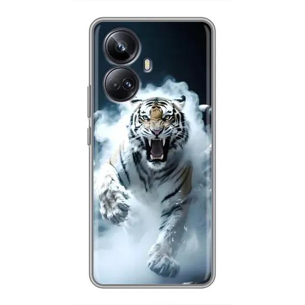 Чохол з принтом «Білий тигр у диму» для Realme 10 Pro Plus