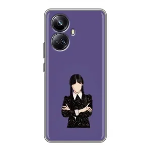 Чохли Венсдей на Realme 10 Pro Plus Уенсдей (AlphaPrint) (Венздей у чорному)