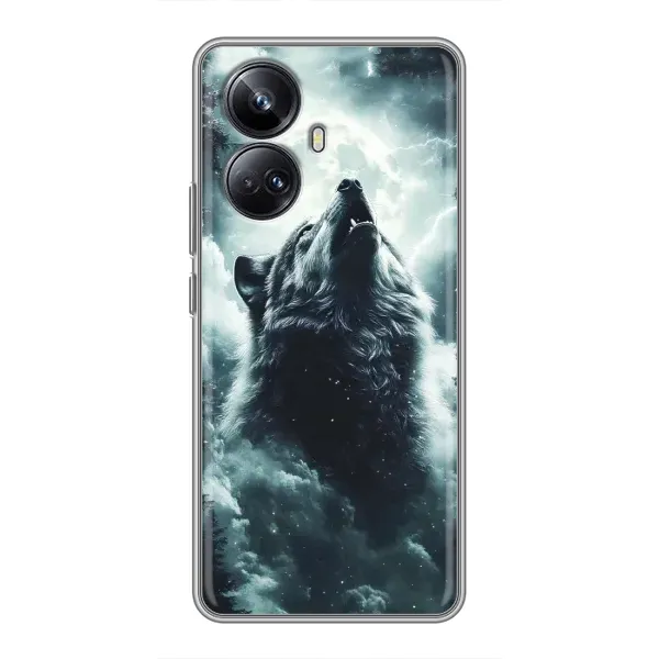 Чохол з принтом «Вовк у хмарах» для Realme 10 Pro Plus