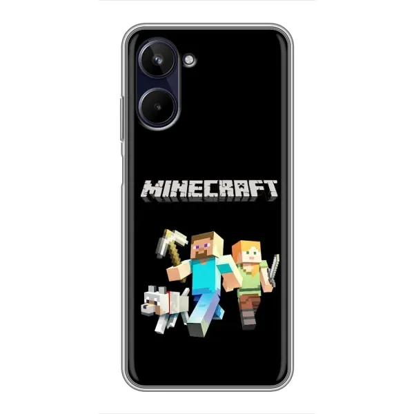 Чехол с принтом «герои Minecraft» для Realme 10