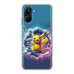 Чехол с Пикачу на Realme 10 (Лого Пикачу)