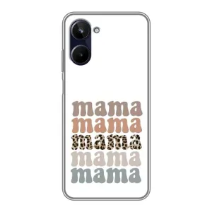 Чехлы для мамы на Realme 10 (Текстовый коллаж мама)