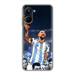 Чехлы для Realme 10 (Leo чемпион) (AlphaPrint) (Месси с кубком)