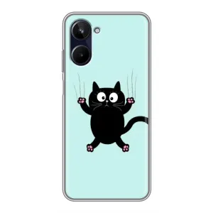 Чехол с принтом для Realme 10 (AlphaPrint) Модные коты (Падающий кот)