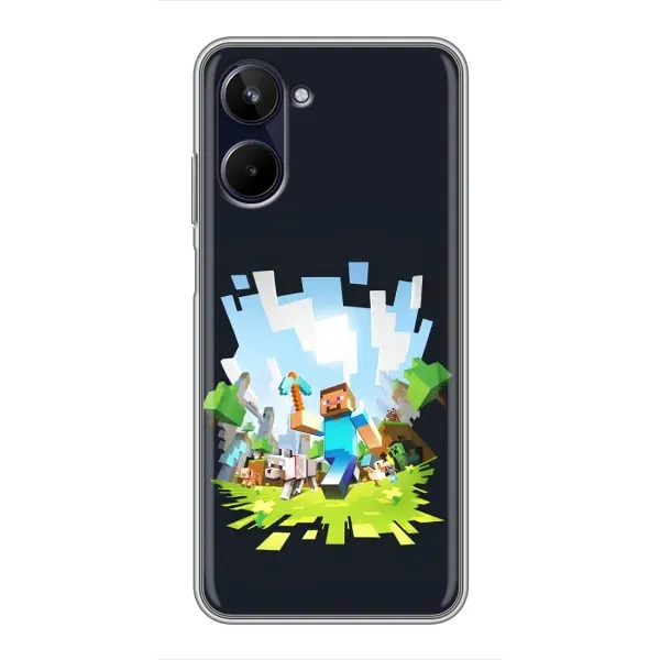 Чехол с принтом «персонажи Minecraft» для Realme 10