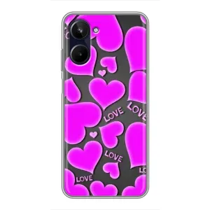 Чехлы для любимой на Реалми 10 (VPrint) (Pink hearts)