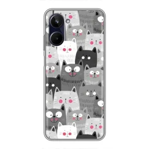 Чехлы с Котиками для Realme 10 (VPrint) (Рисованные котики)