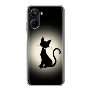 Чехол с принтом для Realme 10 (AlphaPrint) Модные коты (Силуэт котика)