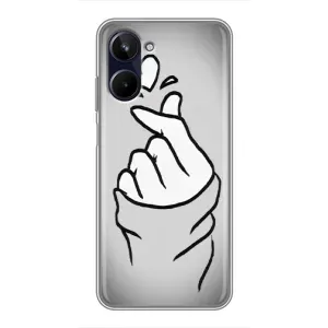 Чехол с принтом для Realme 10 (AlphaPrint - Знак сердечка) (Значок Love)