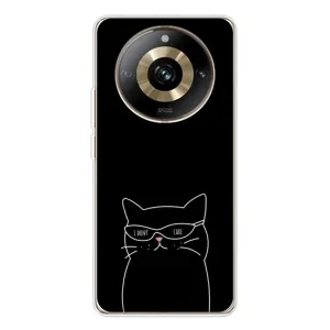 Чехол с рисунком кот на Realme 11 Pro 5G (Равнодушный кот)