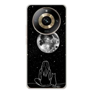 Чехол с рисунком кот на Realme 11 Pro 5G (Девушка с котом)
