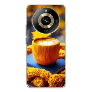 Чехол с уникальным дизайном «Осень с кофе» для Realme 11 Pro 5G (Кофе на желтом пледе)