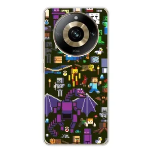 Чехол Майнкрафт на Realme 11 Pro 5G (AlphaPrint) Minecraft (Коллаж Майнкрафт)