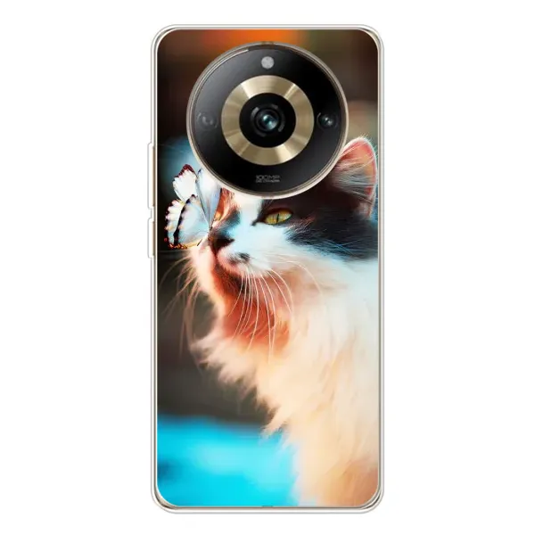 Чехол с принтом «Котик с бабочкой» для Realme 11 Pro 5G