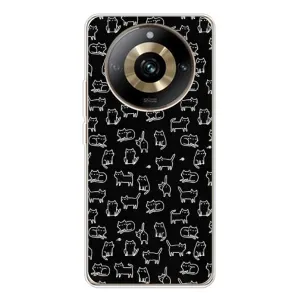 Чехол с принтом для Realme 11 Pro 5G (AlphaPrint) Модные коты (Меленькие котики)