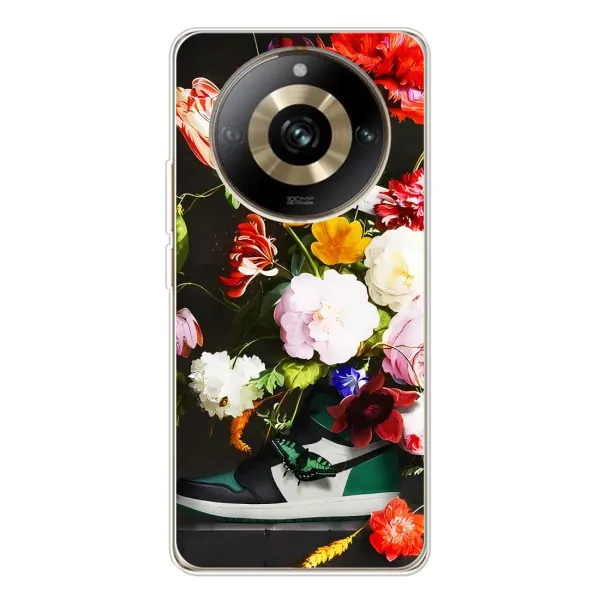 Чехол с принтом «Nike цветы» для Realme 11 Pro 5G