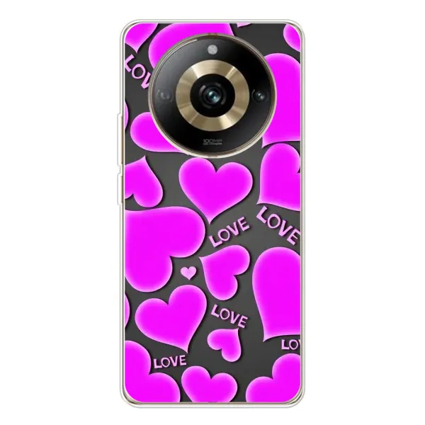 Чехол с принтом «Pink hearts» для Realme 11 Pro 5G