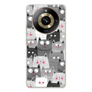 Чехлы с Котиками для Realme 11 Pro 5G (VPrint) (Рисованные котики)