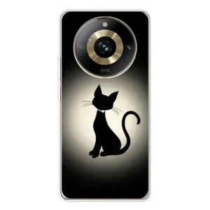 Чехол с принтом для Realme 11 Pro 5G (AlphaPrint) Модные коты (Силуэт котика)