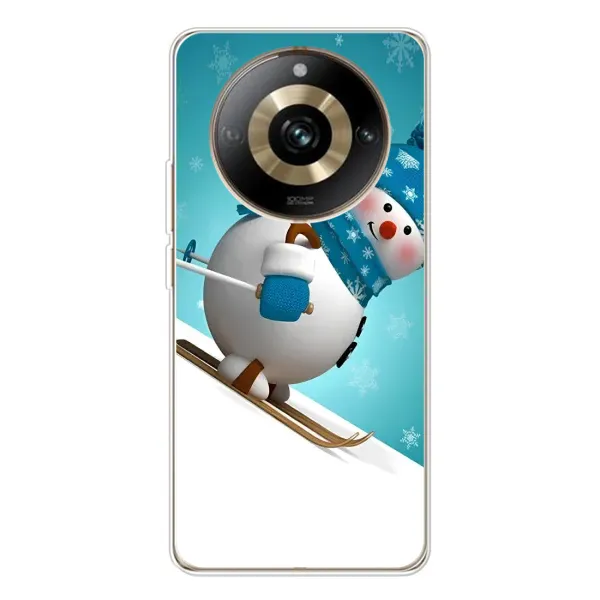 Чехол с принтом «Снеговик на лыжах» для Realme 11 Pro 5G