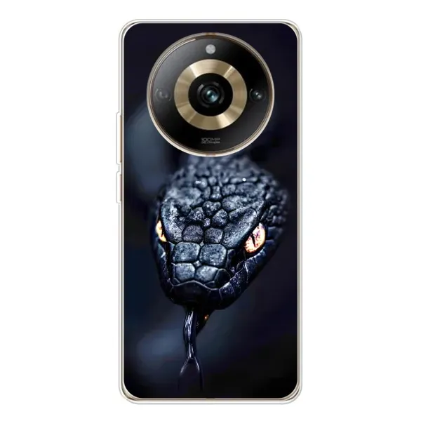 Чехол с принтом «Черная змея» для Realme 11 Pro 5G Чехол с принтом «Черная змея» для Realme 11 Pro 5G