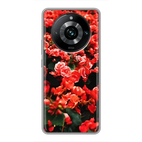 Чехол с принтом «Цветы красные» для Realme 11 Pro Plus