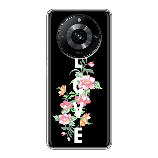 Чохол з принтом «Квіти LOVE» для Realme 11 Pro Plus