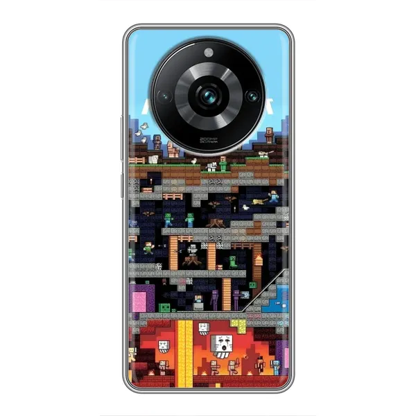 Чохол з принтом «фон Minecraft» для Realme 11 Pro Plus