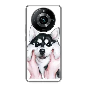 Чохол з Хаскі Realme 11 Pro Plus - (AlphaPrint) (Хаскі улибака)
